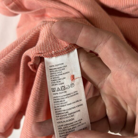 Tommy Bahama Polo Men's Large Orange Striped Short Sleeve 100% Cotton - Picture 6 of 7